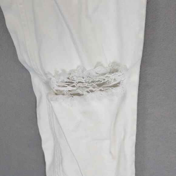 BDG Urban Outfitters White Denim Mom Jeans, W25 High Waist Slim Leg Distressed - Picture 5 of 6